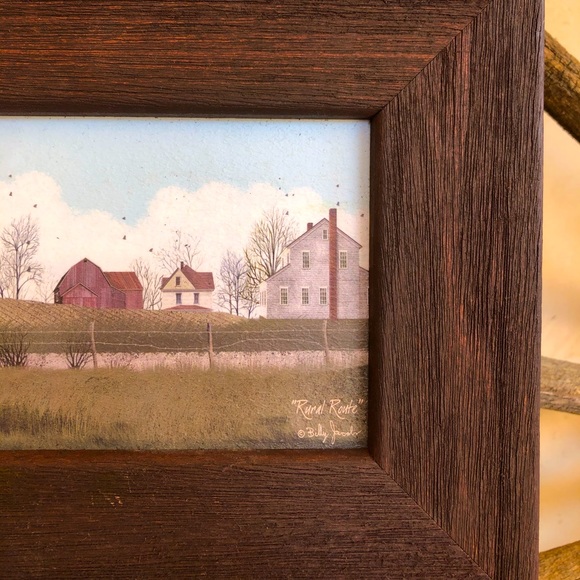 FRAMED FARMHOUSE PICTURE Rustic “Rural Route” USA - Picture 8 of 11